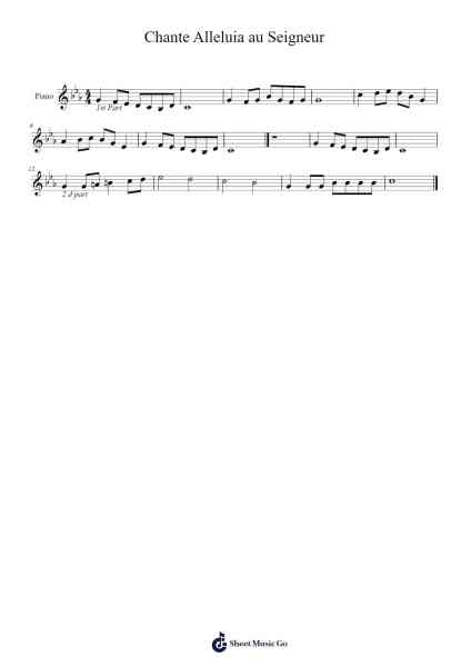 Chante Alleluia au Seigneur Sheet Music by JL 290-Arr.Sawoolf Phylhale