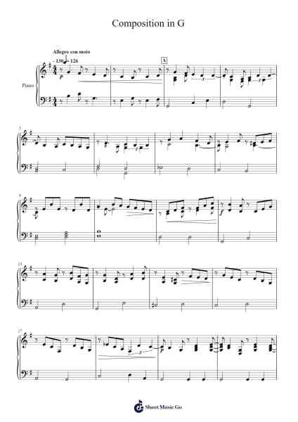 Composition in G Sheet Music by 味全龍隊-Arr.Norgiles