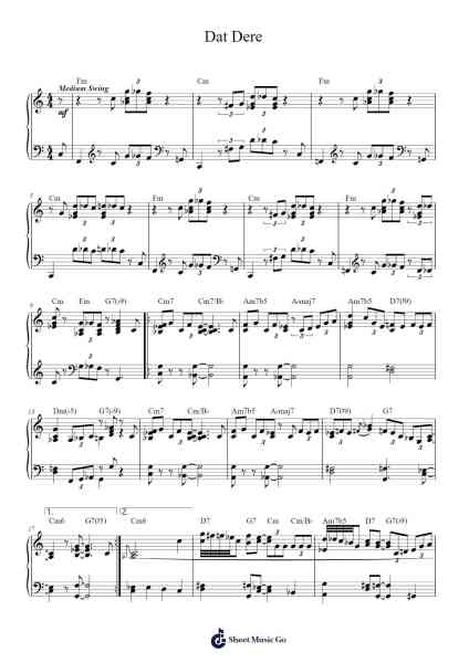 Dat Dere Sheet Music by Bobby Timmons-Arr.Ukuk Behill