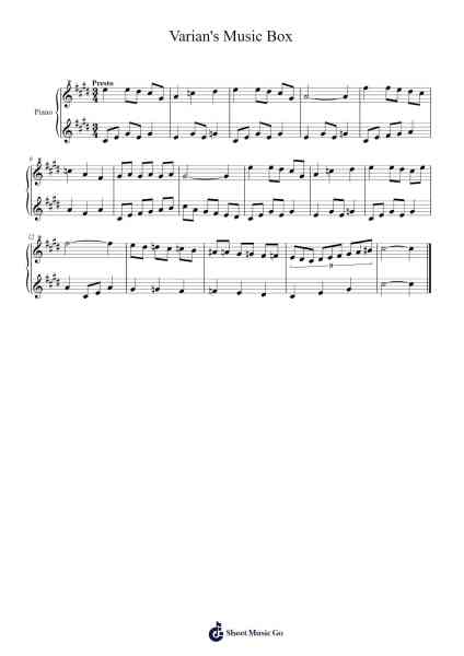 Varian's Music Box Sheet Music by Alan Menken/Kevin Kliesch-Arr.Haycah Touthale