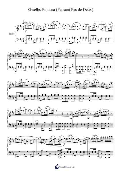 Giselle, Act I: Peasant Pas de Deux - Polacca Sheet Music by Adolphe Adam-Arr.Consdrow