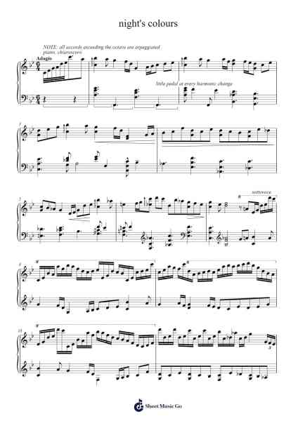 night's colours Sheet Music by Giuseppe Maria Ciravolo-Arr.Earwy