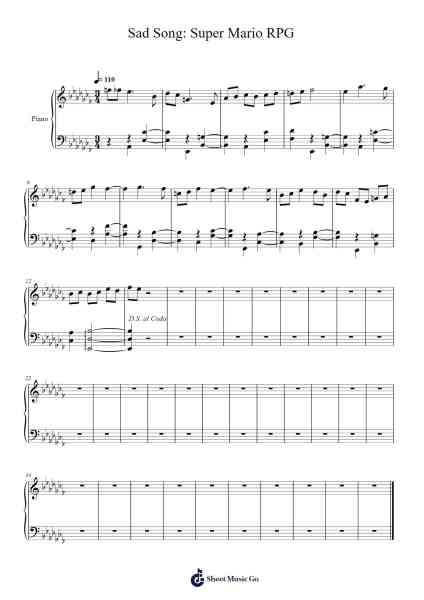 Sad Song: Super Mario RPG Sheet Music by Beltroy-Arr.Priestsey