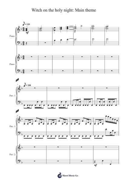 Witch on the holy night: Main theme Sheet Music by hideyuki-Arr.Yorkkim