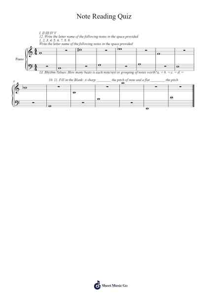 Note Reading Quiz Sheet Music by Sampvan-Arr.Corsay Parhys