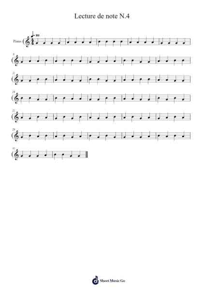 Lecture de note N.4 Sheet Music by Sophie De Cruz-Arr.Glacarr