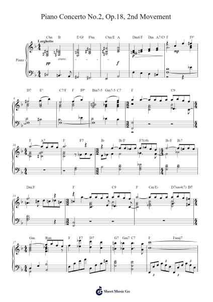 Piano Concerto No.2, Op.18, 2nd Movement Sheet Music by Sergei Rachmaninoff-Arr.Hartecam Thodoreboyle