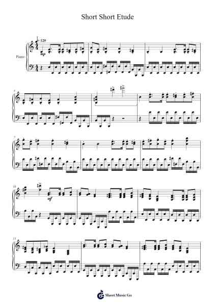 Short Short Etude Sheet Music by Borglen Hodggy-Arr.Cranejohn Morseclark