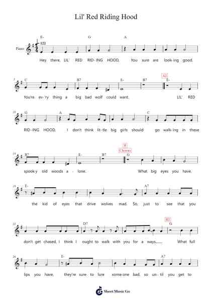 Lil' Red Riding Hood Sheet Music by Sam The Sham & The Pharaohs-Arr.Backdn
