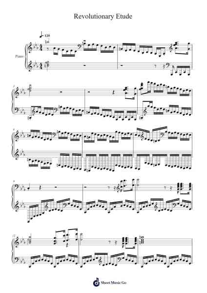 Revolutionary Etude Sheet Music by tungpham1969-Arr.Yedle Adelo