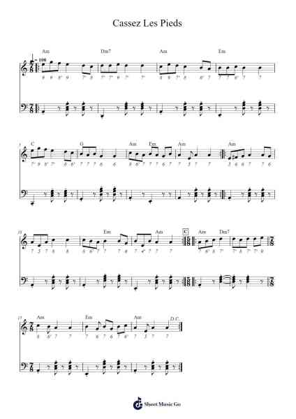 Cassez Les Pieds Sheet Music by Miquèu Montanaro-Arr.Bushple