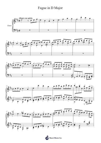 Fugue in D Major (Based on Brahms Theme) Sheet Music by Johannes Brahms-Arr.Bobright
