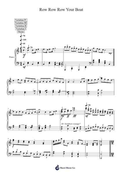 Row Row Row Your Boat Variations 樂譜由 Misc Children - 編曲 Charnal Tayward