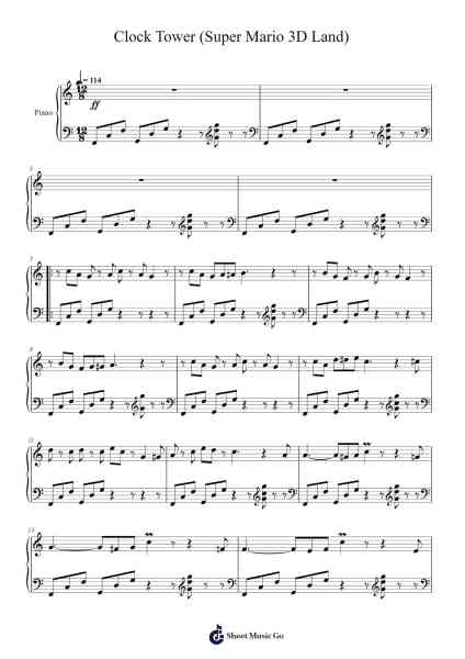 Clock Tower (Super Mario 3D Land) Sheet Music by Michiru Yamane-Arr.Yersing
