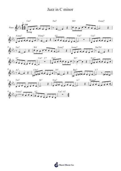 Jazz in C minor Sheet Music by Griffin Gillen-Arr.Housebuck Boylejones