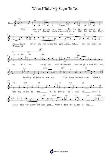 When I Take My Sugar To Tea Sheet Music by Sammy Fain/Irving Kahal/Pierre Norman-Arr.Jorriel Toursnoah