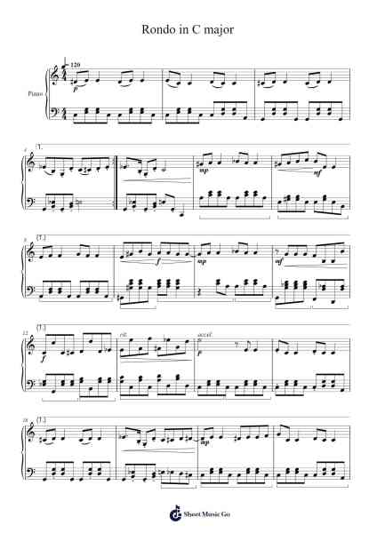 Rondo in C Major Sheet Music by Phifox-Arr.Dougtin Vashop