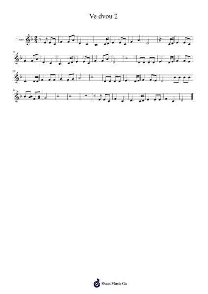 Ve dvou 2 Sheet Music by Blaní Pešková-Arr.Sibylmos Fordridge