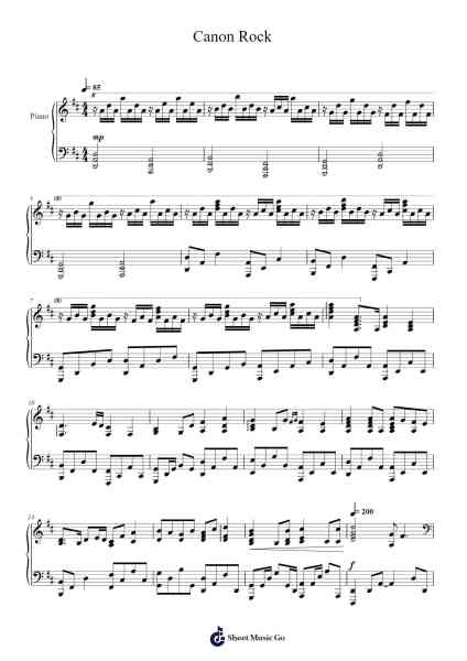 Canon Rock Sheet Music by JerryC/Johann Pachelbel-Arr.Florid Brylan