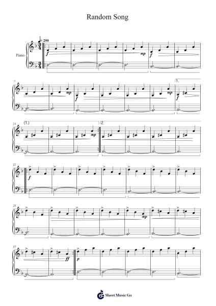 Random Song Sheet Music by Aiden-Arr.Galsnick Theothew