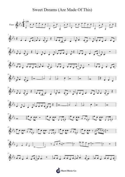 Sweet Dreams (Are Made of This) Sheet Music by Eurythmics-Arr.Cybing Gilldrew