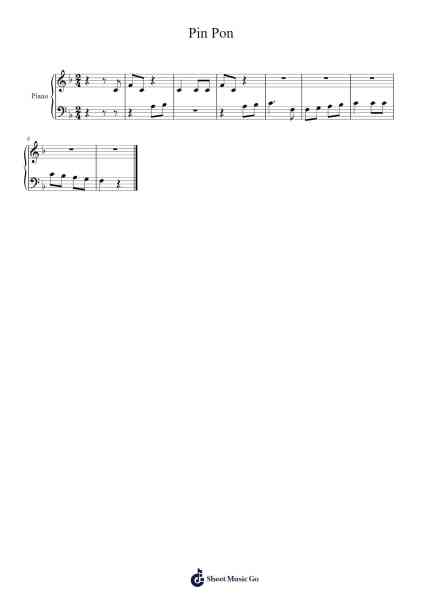 Pin Pon Sheet Music by Metz Rosales-Arr.Hewdice