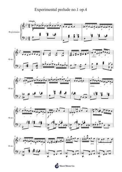 Experimental prelude no.1 op.4 Sheet Music by Varvarovskiy Vladimir-Arr.Heca