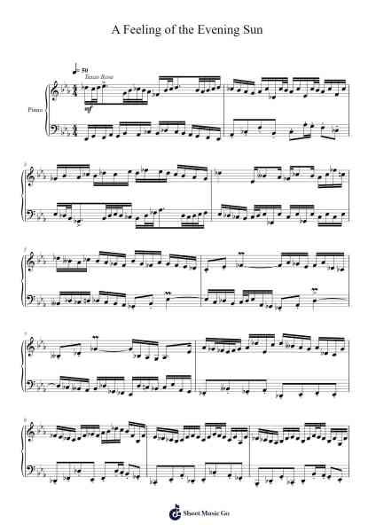 A Feeling of the Evening Sun Sheet Music by Toursbur-Arr.Mollkerr