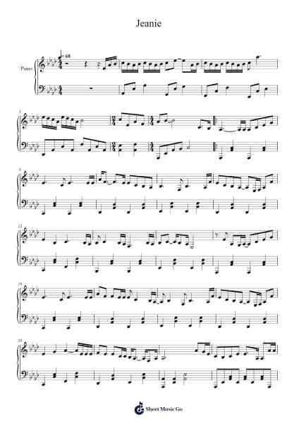 Jeanie Sheet Music by Jeanie Gallup Mottet-Arr.Luroe Boycefay