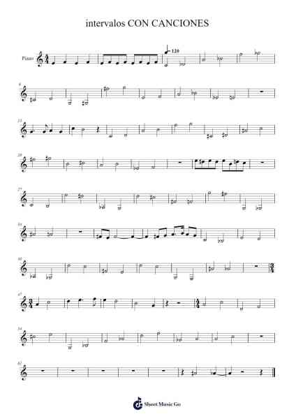 intervalos CON CANCIONES Sheet Music by -Arr.Wrightxon Tinett