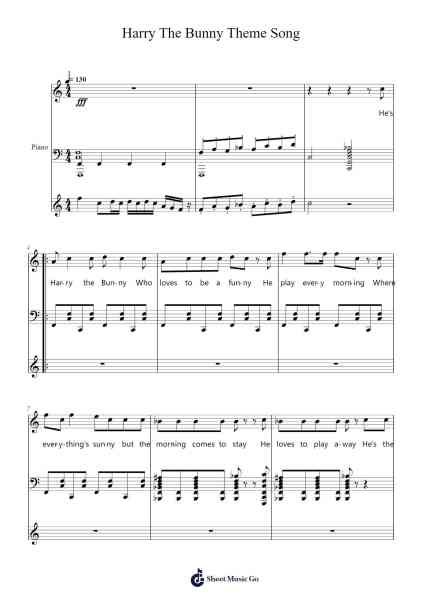 Harry The Bunny Theme Song Sheet Music by Carrway-Arr.Chrismay Penniah