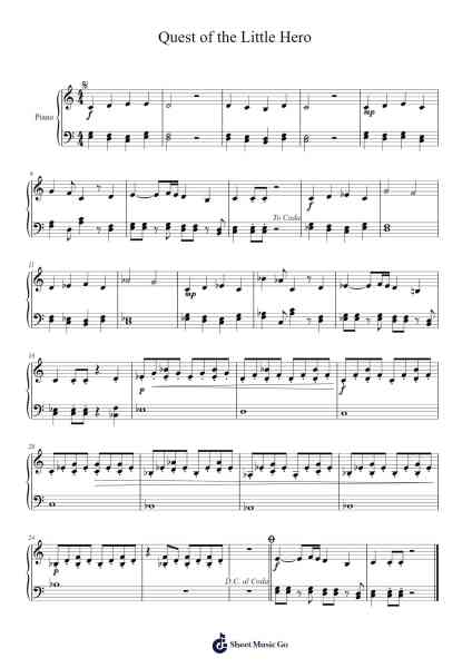 Quest of the Little Hero Sheet Music by Manuel Araújo/João Carvalho-Arr.Gunsea Holmesbob