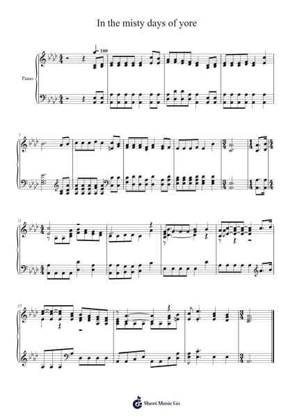 In the Misty Days of Yore 樂譜由 Isaac Watts - 編曲 Cisbrian Jestier