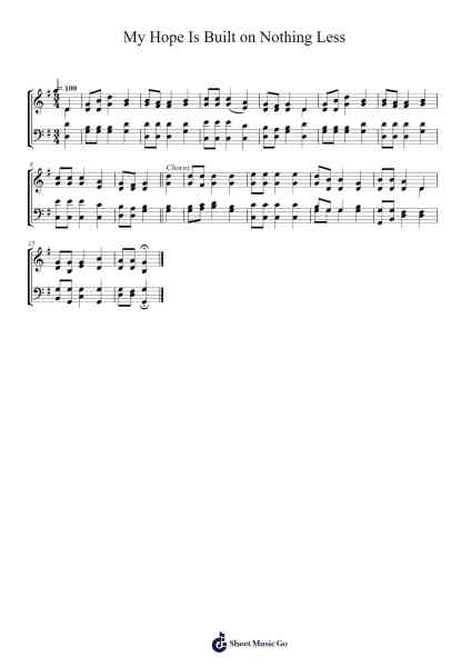 My Hope Is Built on Nothing Less Sheet Music by William B. Bradbury-Arr.Debhum Browntor