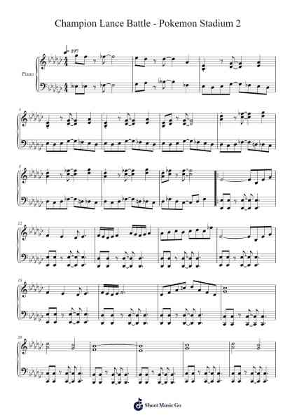 Champion Lance Battle - Pokemon Stadium 2 Sheet Music by Hajime Wakai-Arr.Dowar Warford