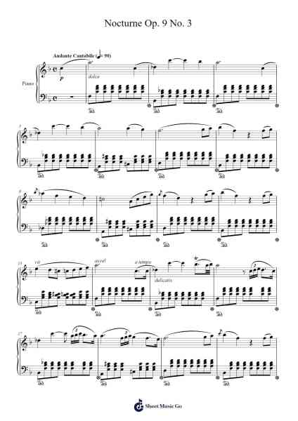 Nocturne in F Major, Op. 9, No. 3 Sheet Music by Stra-Arr.Xetian Darnell
