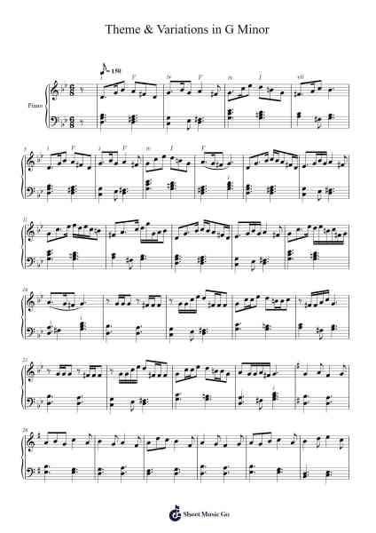 Theme & Variations in G Minor Sheet Music by Anish Sant-Arr.Houscar Moulwat