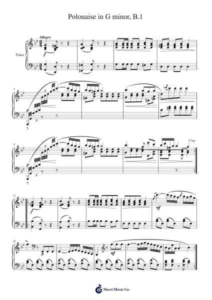 Polonaise in G Minor, B.1 Sheet Music by Frédéric Chopin-Arr.Blouis