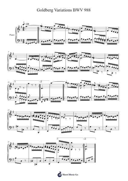 Goldberg Variations BWV 988 Ноты для фортепиано от Johann Sebastian Bach-Arr.Chrisphael Reedno
