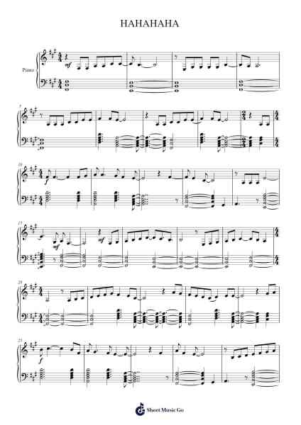 HAHAHAHA 樂譜由 Jonathan Kober - 編曲 Mickkay