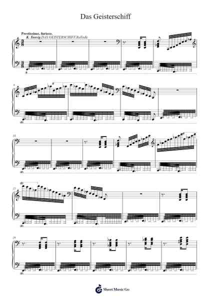 Das Geisterschiff Sheet Music by Carl Tausig-Arr.Ivessid
