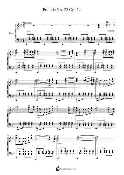 Prelude No. 22 Op. 24 Sheet Music by ...etc...-Arr.Davebel