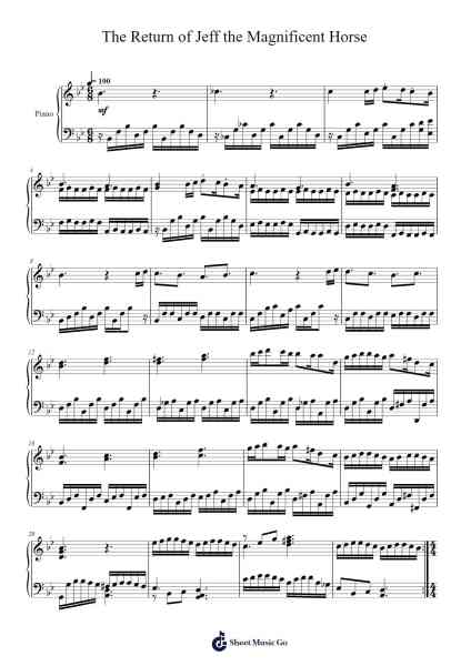 The Return of Jeff the Magnificent Horse Sheet Music by Sean T.-Arr.Housebuck Boylejones
