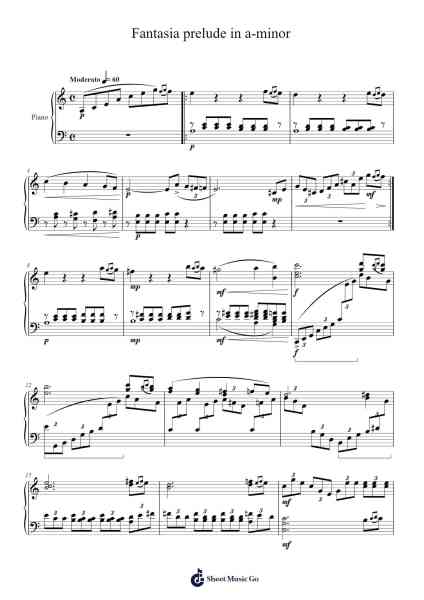 Fantasia in A Minor Sheet Music by Kipzoe Bachcis-Arr.Franling Godrwood