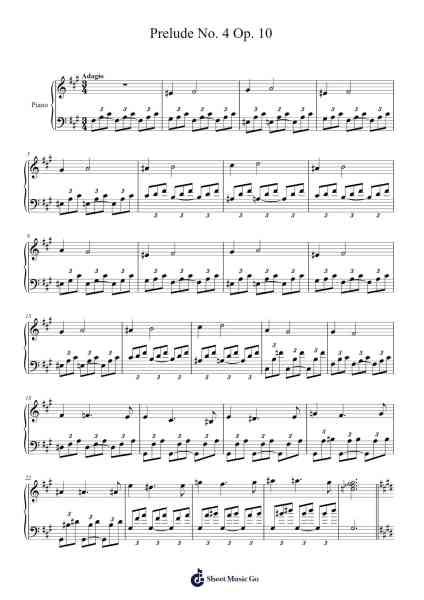 Prelude No. 4 in E Minor, Op. 10 Sheet Music by ...etc...-Arr.Priney Grelen