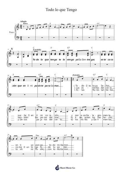 Todo lo que Tengo Sheet Music by Anonymous-Arr.Nelrist Hornrias