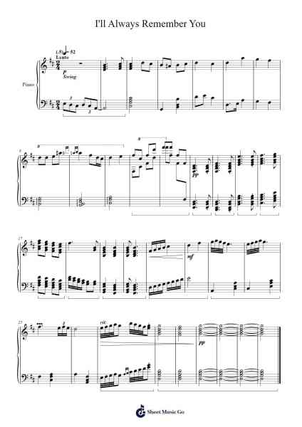 I'll Always Remember You Sheet Music by Loudan Stephen Alexenov Stradinoff-Welkinstein-Arr.Betle