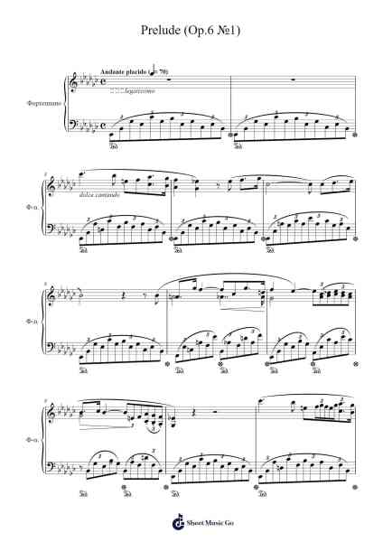Prelude in G Minor, Op. 6 No. 1 Sheet Music by С. Борткевич-Arr.Franling Godrwood
