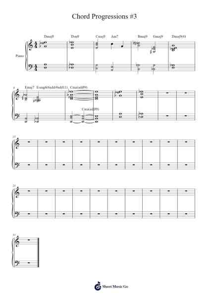 Chord Progressions #3 Sheet Music by Ivesmax-Arr.Jillcke