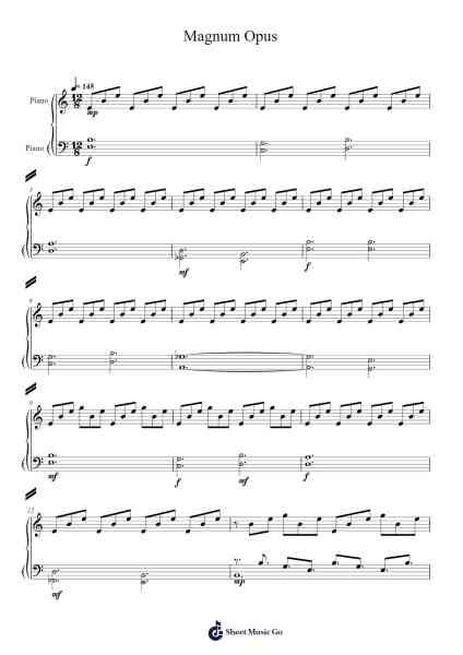 Magnum Opus Sheet Music by jamaaflanihapo-Arr.Louiefie